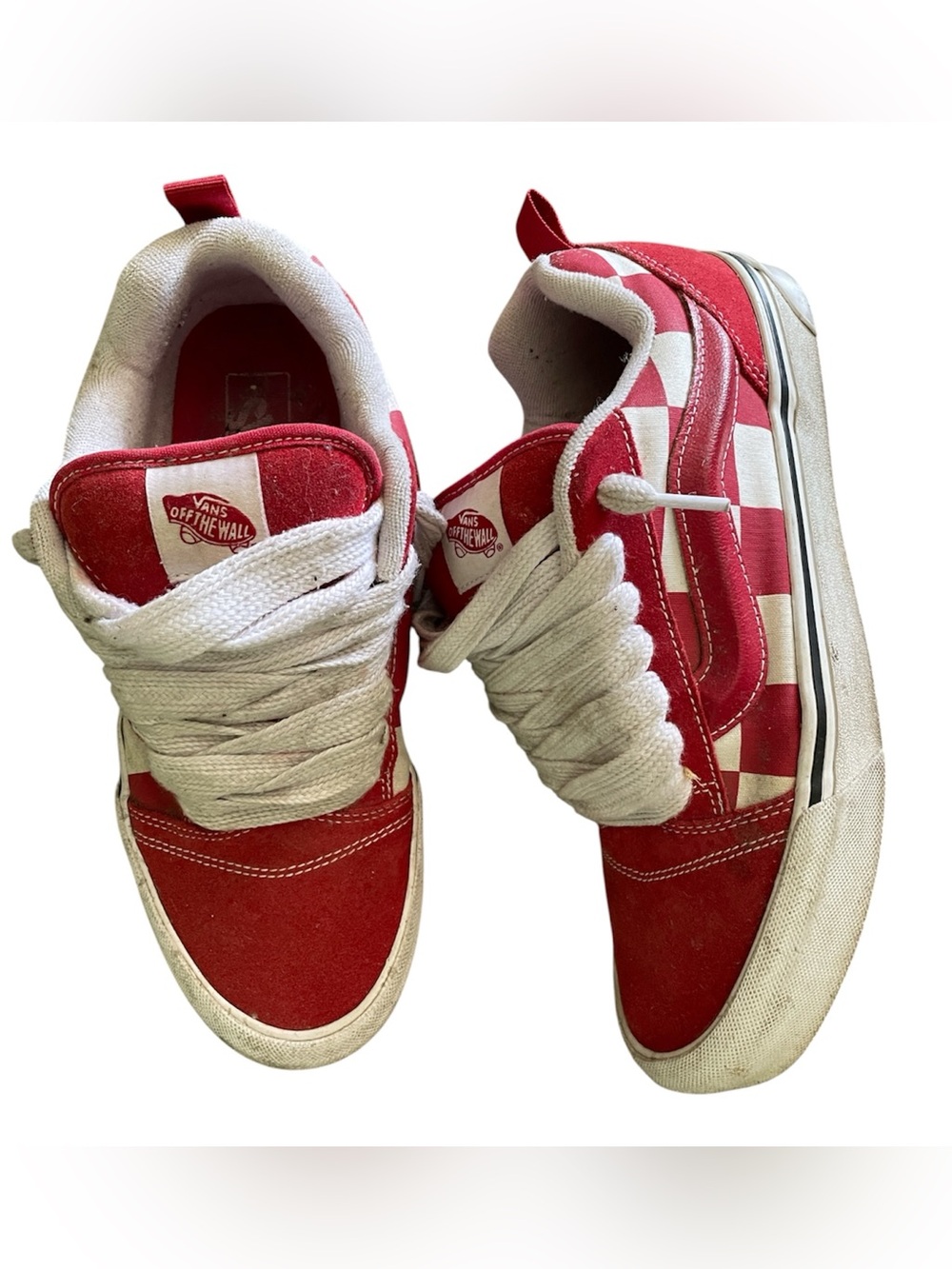 Vans Knu Skool red & white checkerboard vans